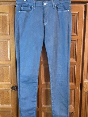 Uniglo Womens Straight High Waisted Jeans Power Blue 30x33